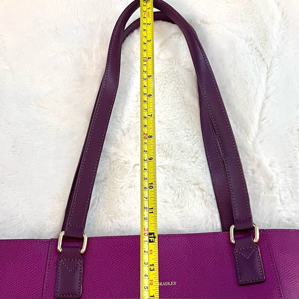 Vera Bradley Ella Leather Tote Handbag Plum - Picture 14 of 16